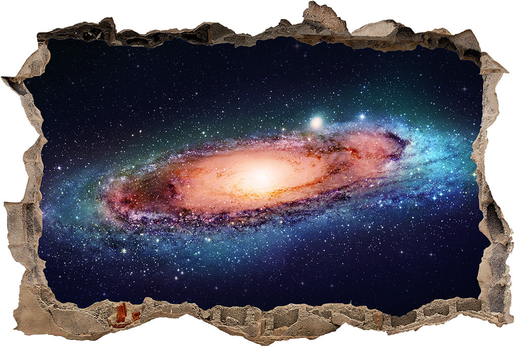 Space Galaxy Interstellar Stars 3D Smashed Broken Decal Wall Sticker J1190