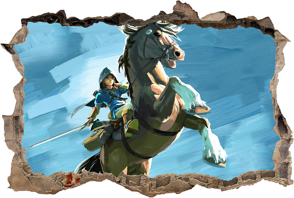 Lien Legend Of Zelda 3D Smashed Broken Wall Sticker Decal J1197