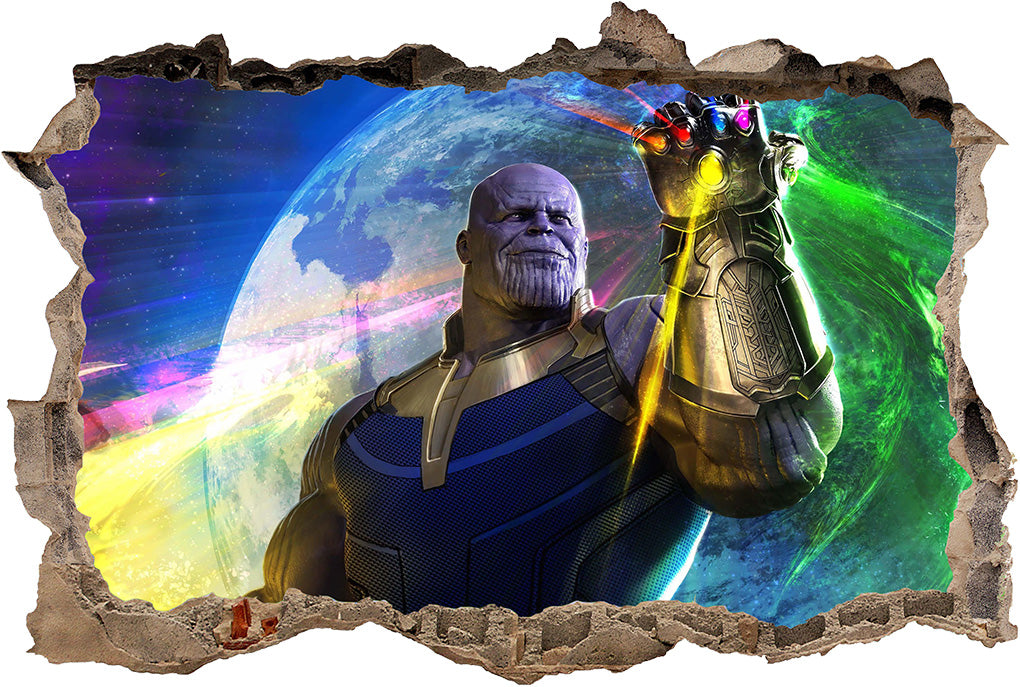 Thanos Infinity Stones 3D Smashed Cassé Sticker Mural Autocollant J1276
