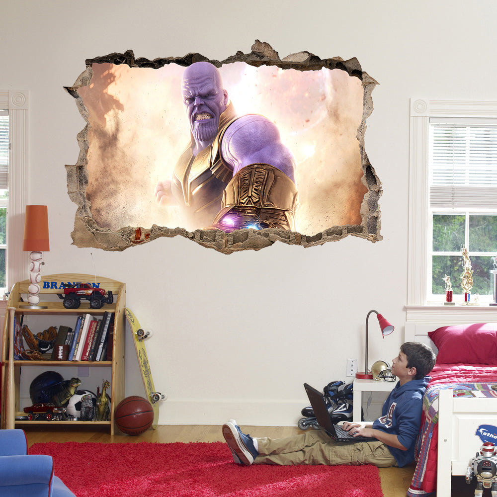 Thanos 3D Smashed Broken Decal Wall Sticker J1277