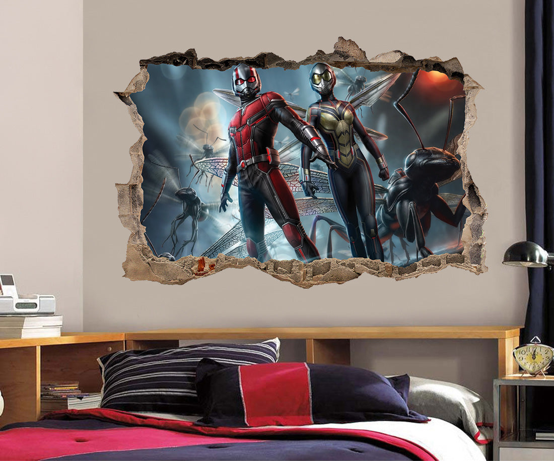 Ant Man 3D Smashed Broken Decal Wall Sticker J1292