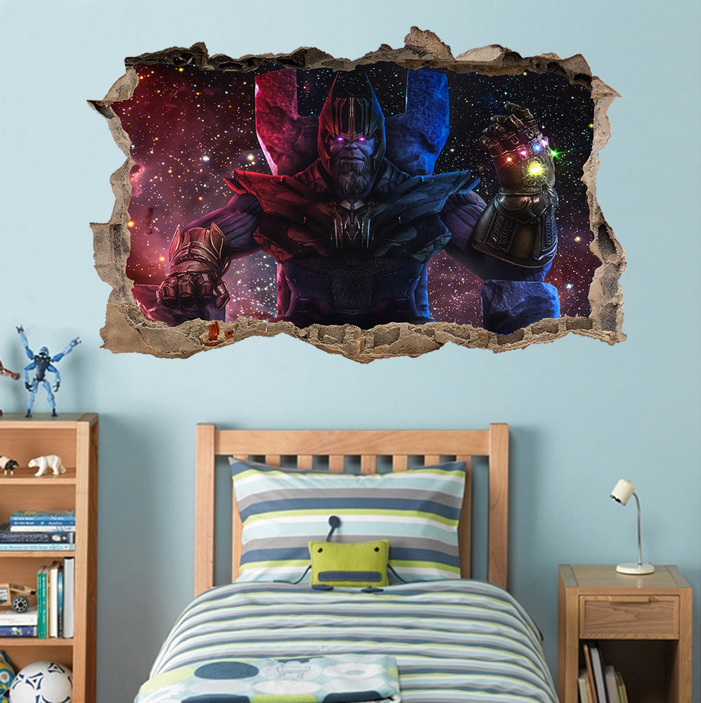 THANOS The Avengers 3D Smashed Broken Decal Wall Sticker J1406