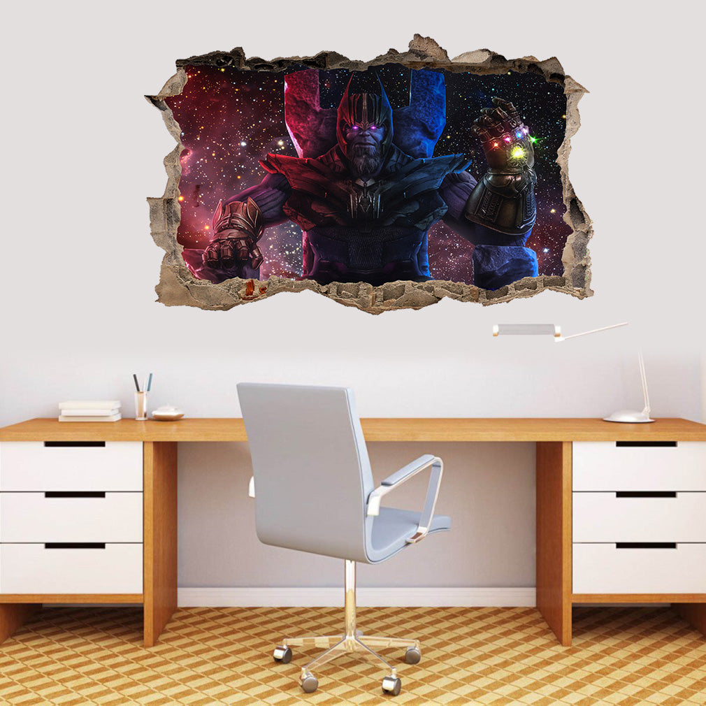 THANOS The Avengers 3D Smashed Broken Decal Wall Sticker J1406