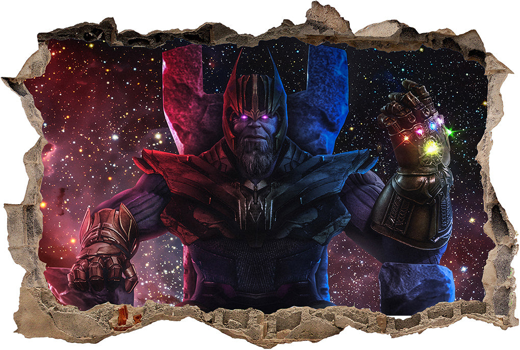 THANOS The Avengers 3D Smashed Broken Decal Wall Sticker J1406