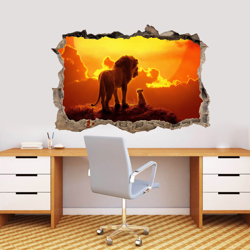 The Lion King Movie 3D Smashed Broken Decal Wall Sticker J1431