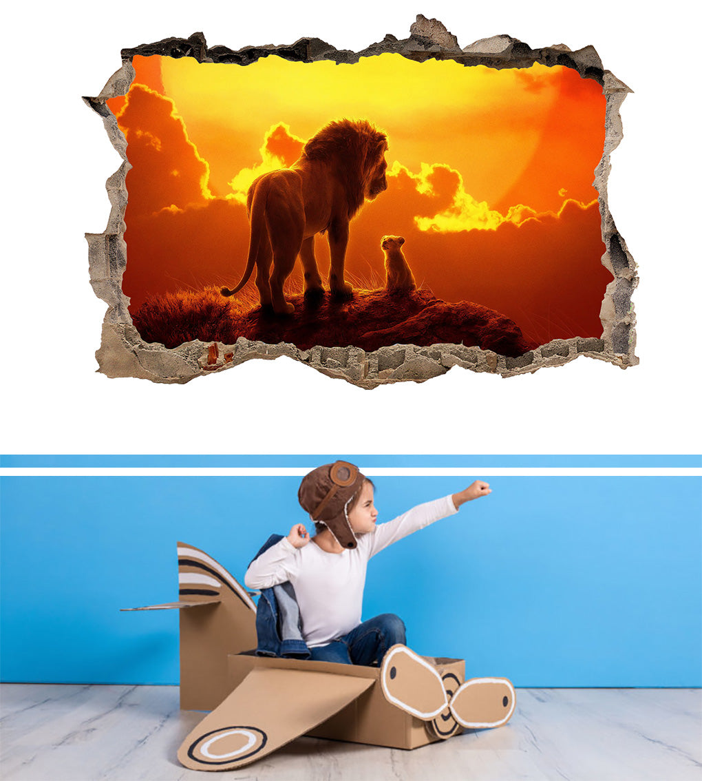 The Lion King Movie 3D Smashed Broken Decal Wall Sticker J1431