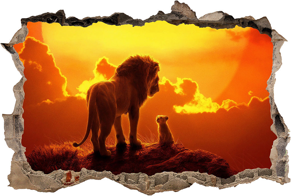 The Lion King Movie 3D Smashed Broken Decal Wall Sticker J1431