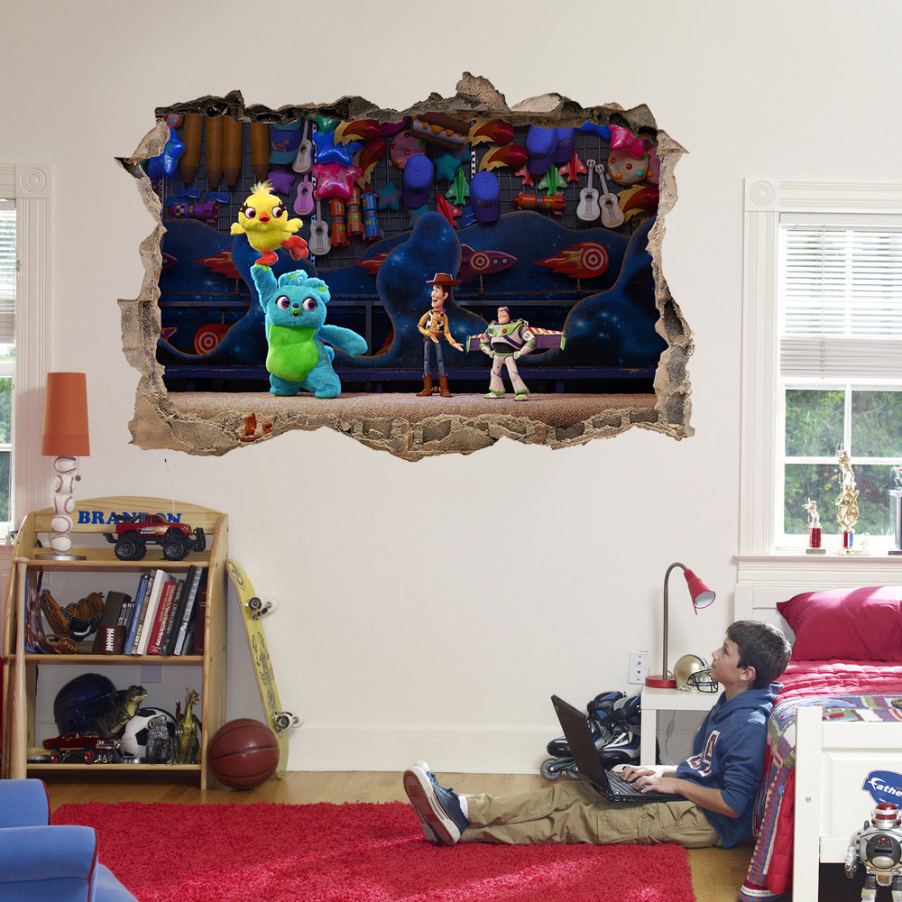 Toy Story Buzz Woody 3D Smashed Broken Decal Wall Sticker J1432