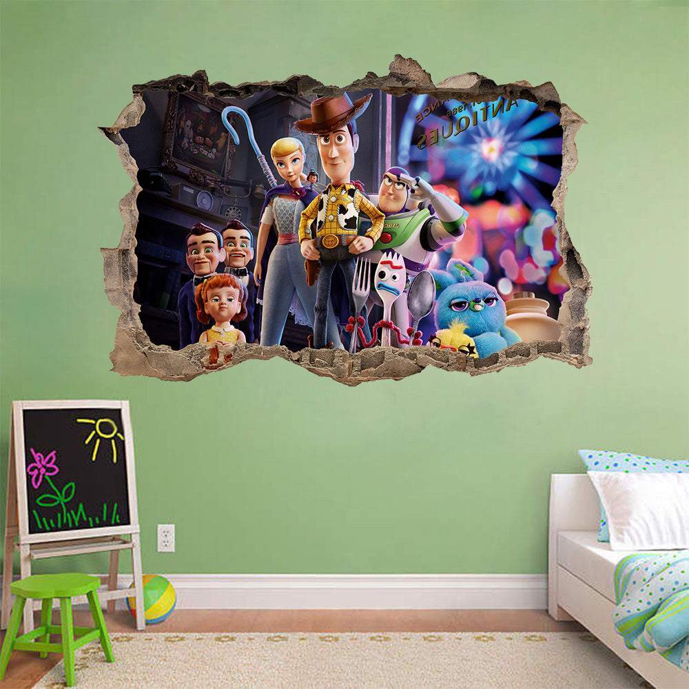 Toy Story Buzz Woody 3D Smashed Broken Decal Wall Sticker J1433