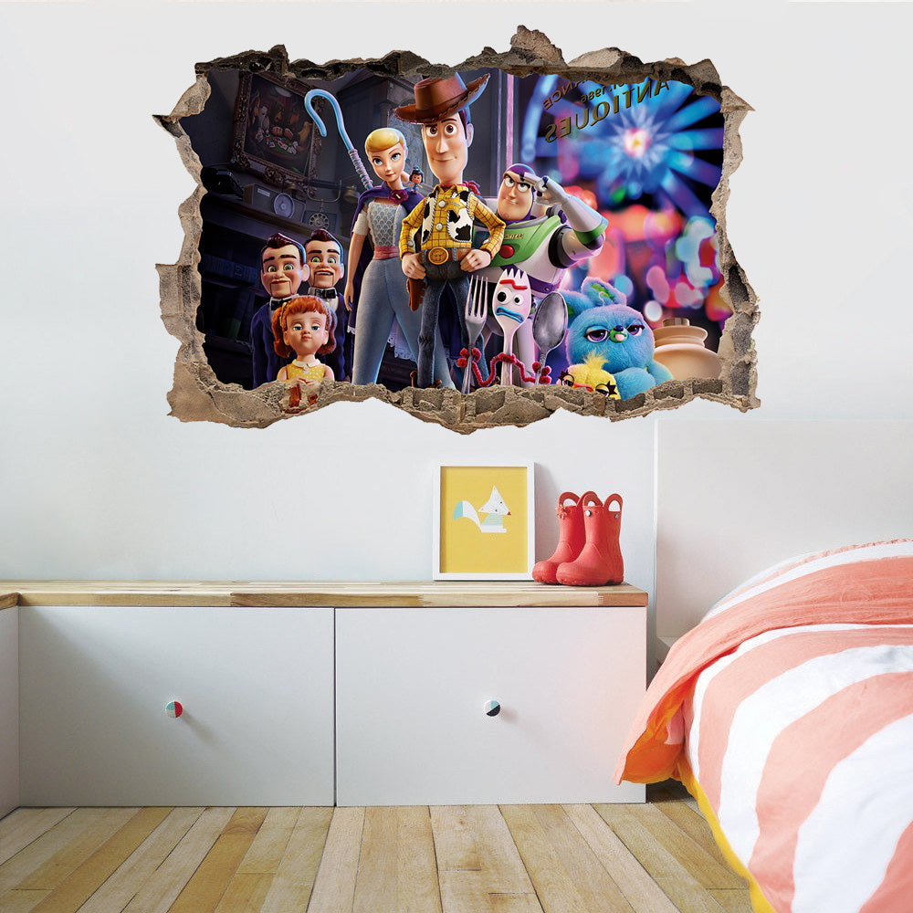 Toy Story Buzz Woody 3D Smashed Broken Decal Wall Sticker J1433