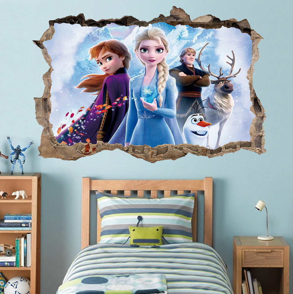 Autocollant mural autocollant 3D cassé cassé congelé J1462