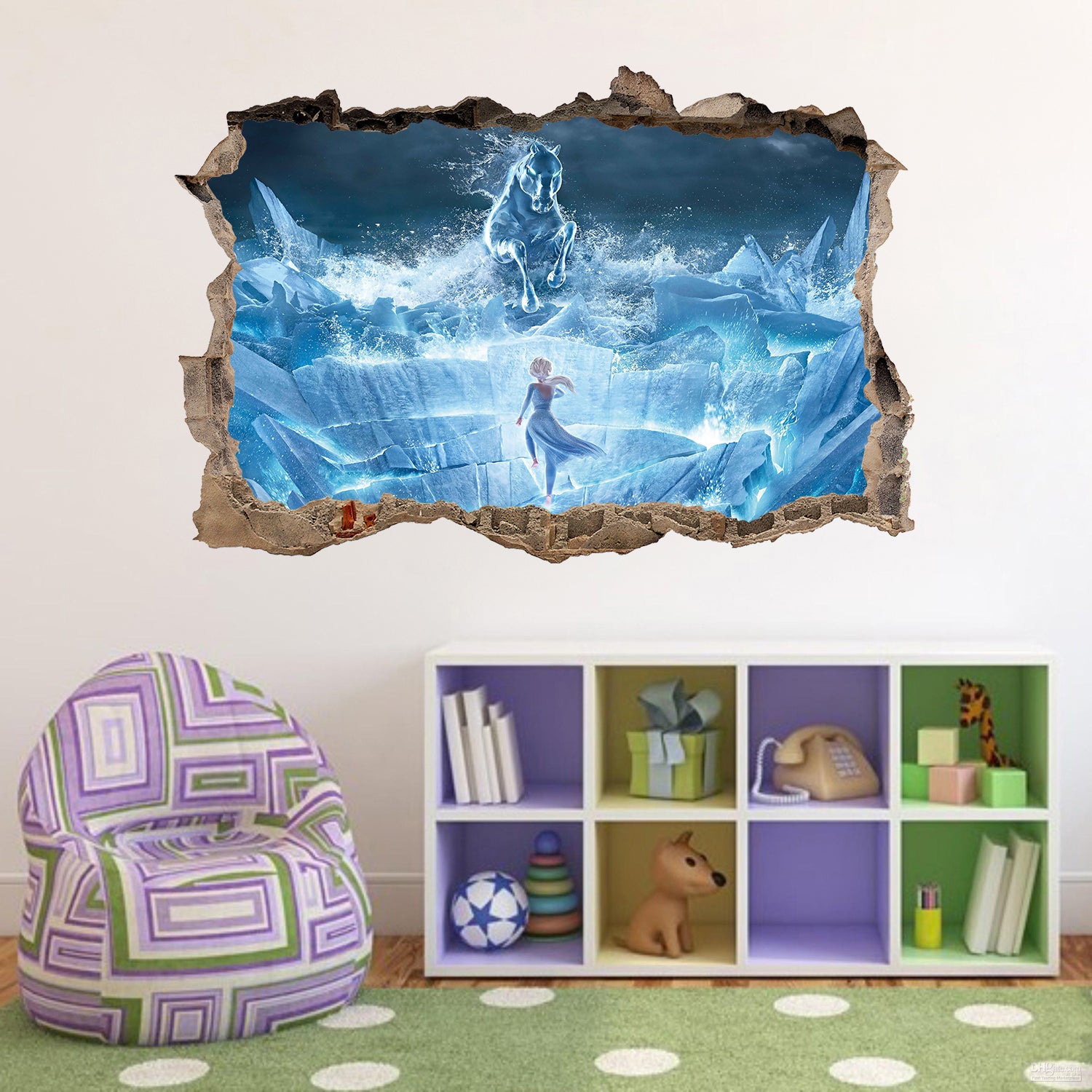 Frozen 3D Smashed Broken Decal Wall Sticker J1472