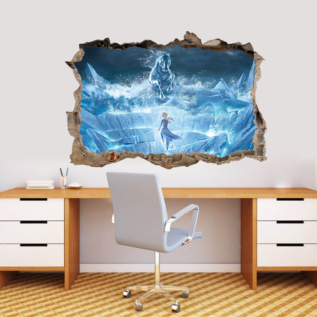 Frozen 3D Smashed Broken Decal Wall Sticker J1472
