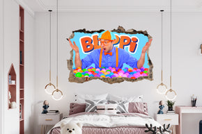 Blippi 3D Smashed Broken Decal Wall Sticker J1514