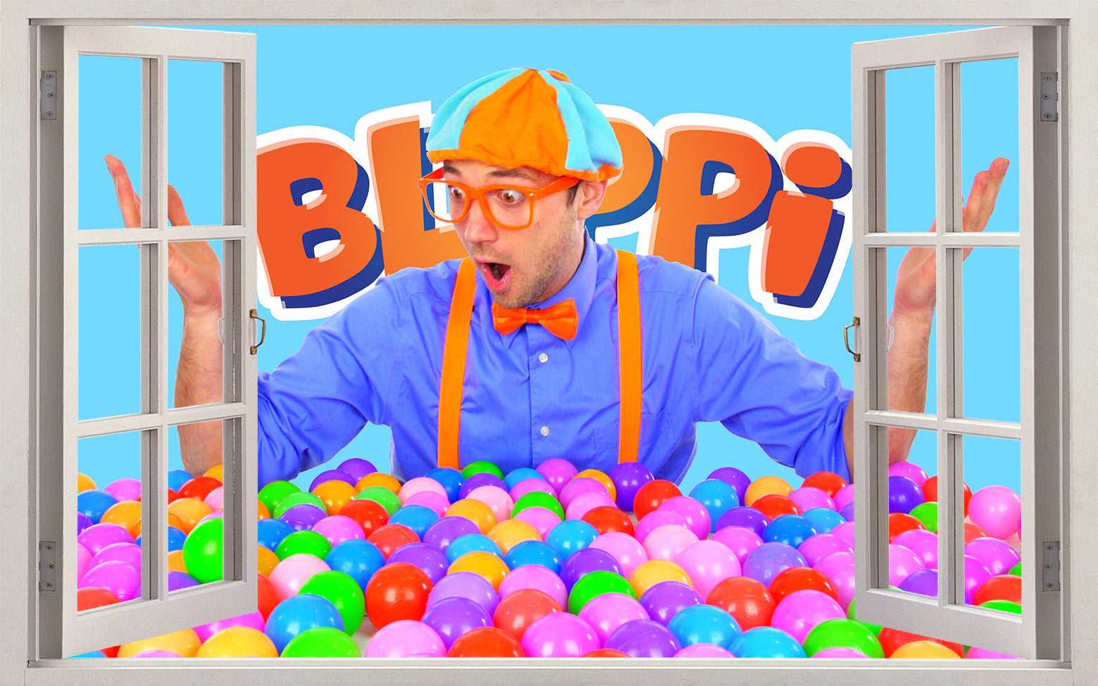 Blippi 3D Window View Wall Sticker Decal j1515