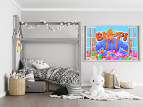 Blippi 3D Window View Wall Sticker Decal j1515
