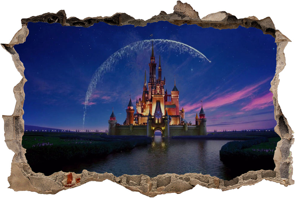 Disney Castle Magical 3D Smashed Broken Decal Wall Sticker J187