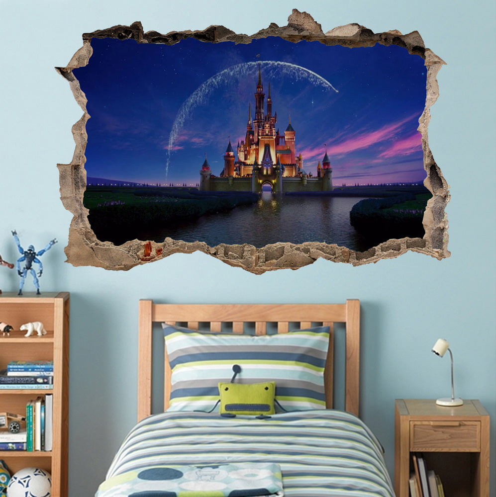 Disney Castle Magical 3D Smashed Broken Decal Wall Sticker J187