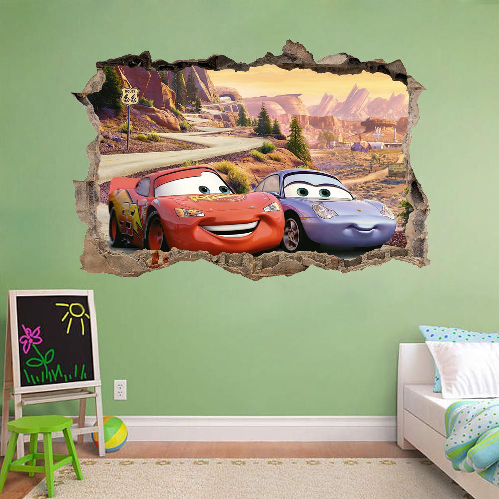 Cars Movie 3D Smashed Broken Decal Wall Sticker J215