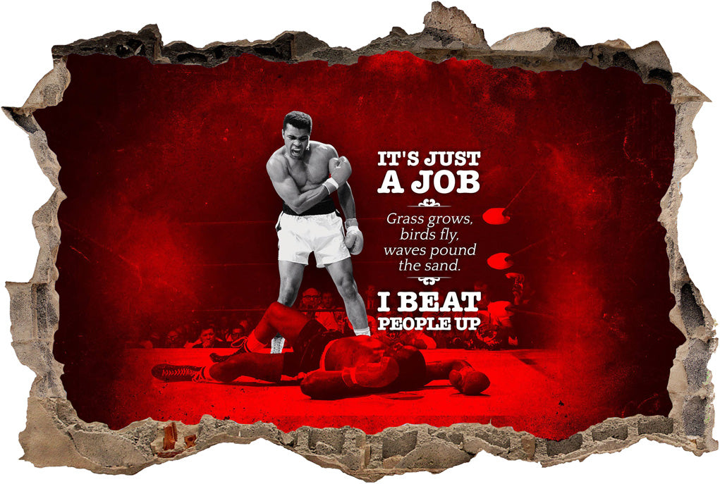 Muhammad Ali Inspirational 3D Smashed Wall Sticker Decal J221