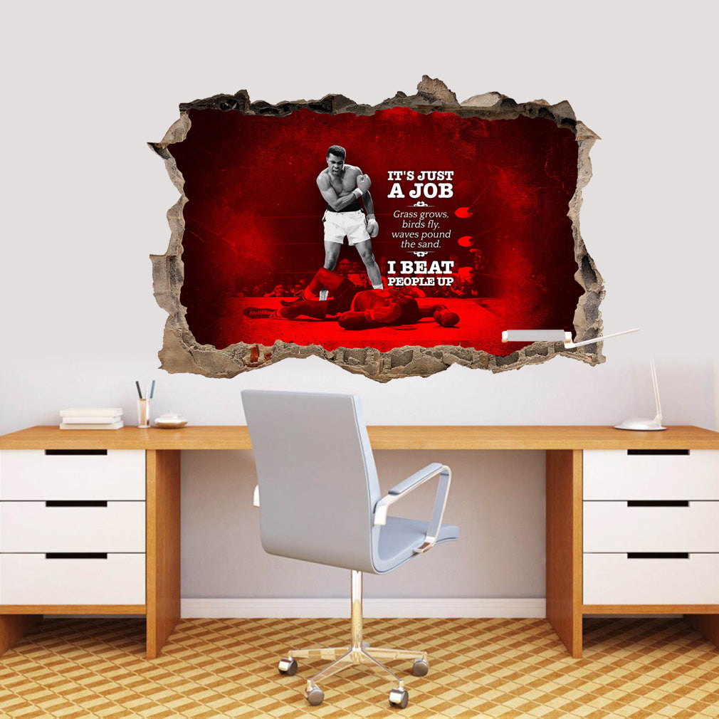 Muhammad Ali Inspirational 3D Smashed Wall Sticker Decal J221