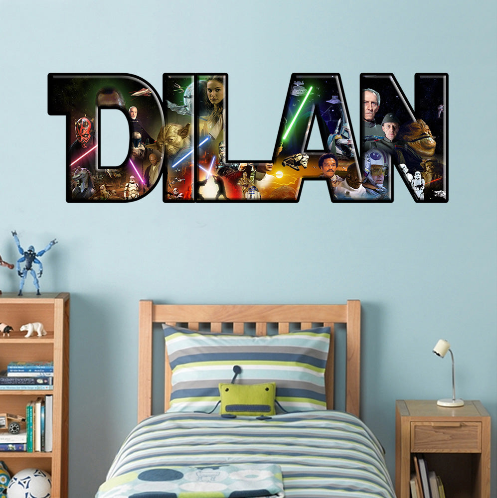 Star Wars Personalized Custom Name Wall Sticker Decal J235