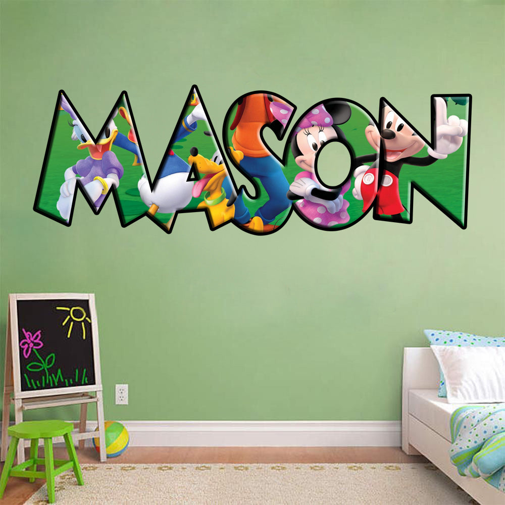 Mickey & Friends Personalized Custom Name Wall Sticker Decal J239