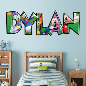 Mickey & Friends personnalisé nom personnalisé sticker mural autocollant J239