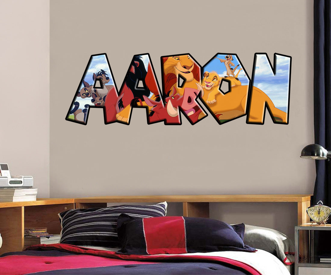 Lion King Personalized Custom Name Wall Sticker Decal J247
