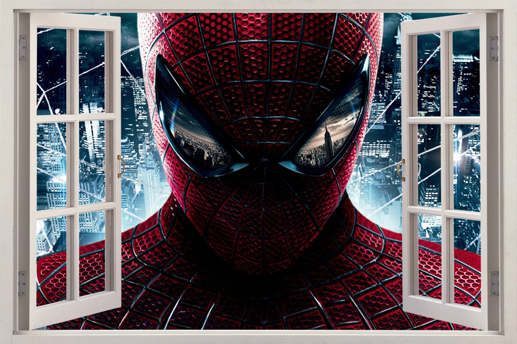 Spider-Man 3D Window View Wall Sticker Décalque J269