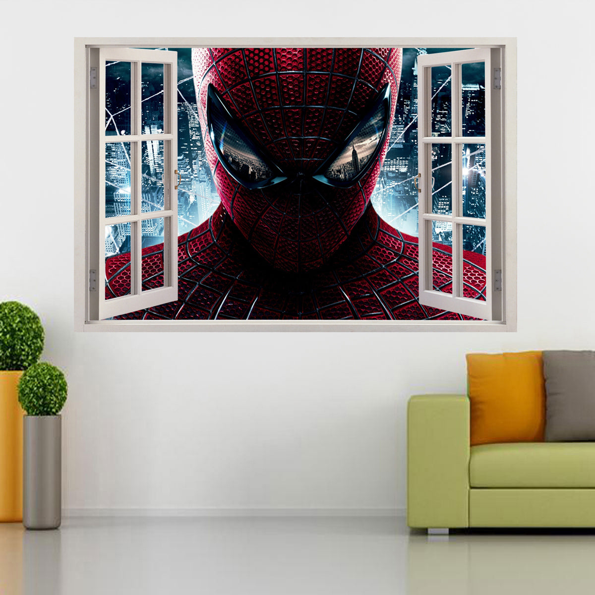Spider-Man 3D Window View Wall Sticker Décalque J269