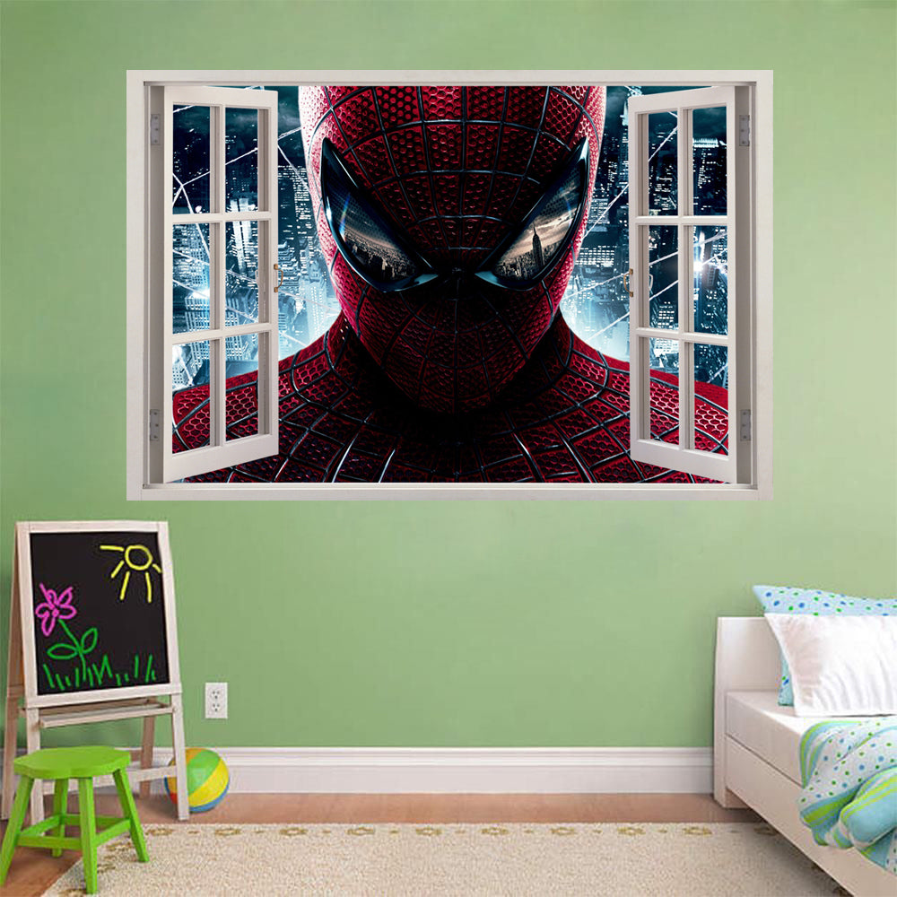 Spider-Man 3D Window View Wall Sticker Décalque J269