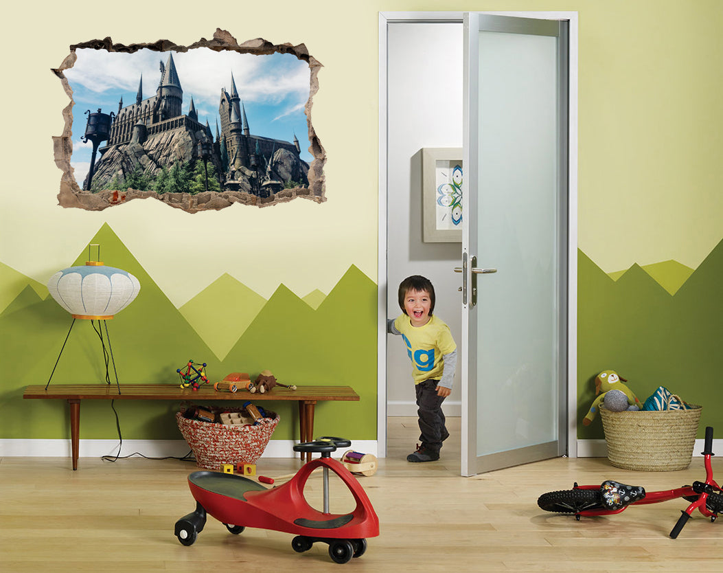 Harry Potter Hogwarts Castle 3D Smashed Broken Decal Wall Sticker J281