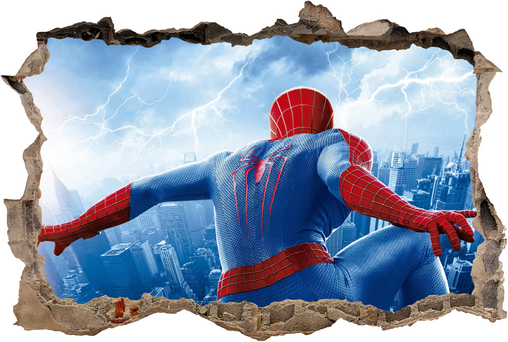 Spider-Man Superhero 3D Smashed Wall Decal Wall Sticker J291