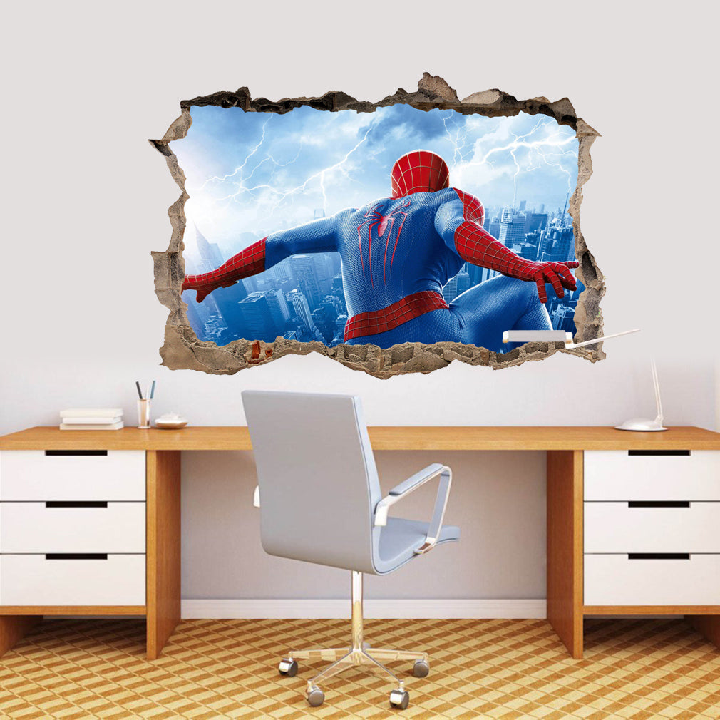 Spider-Man Superhero 3D Smashed Wall Decal Wall Sticker J291