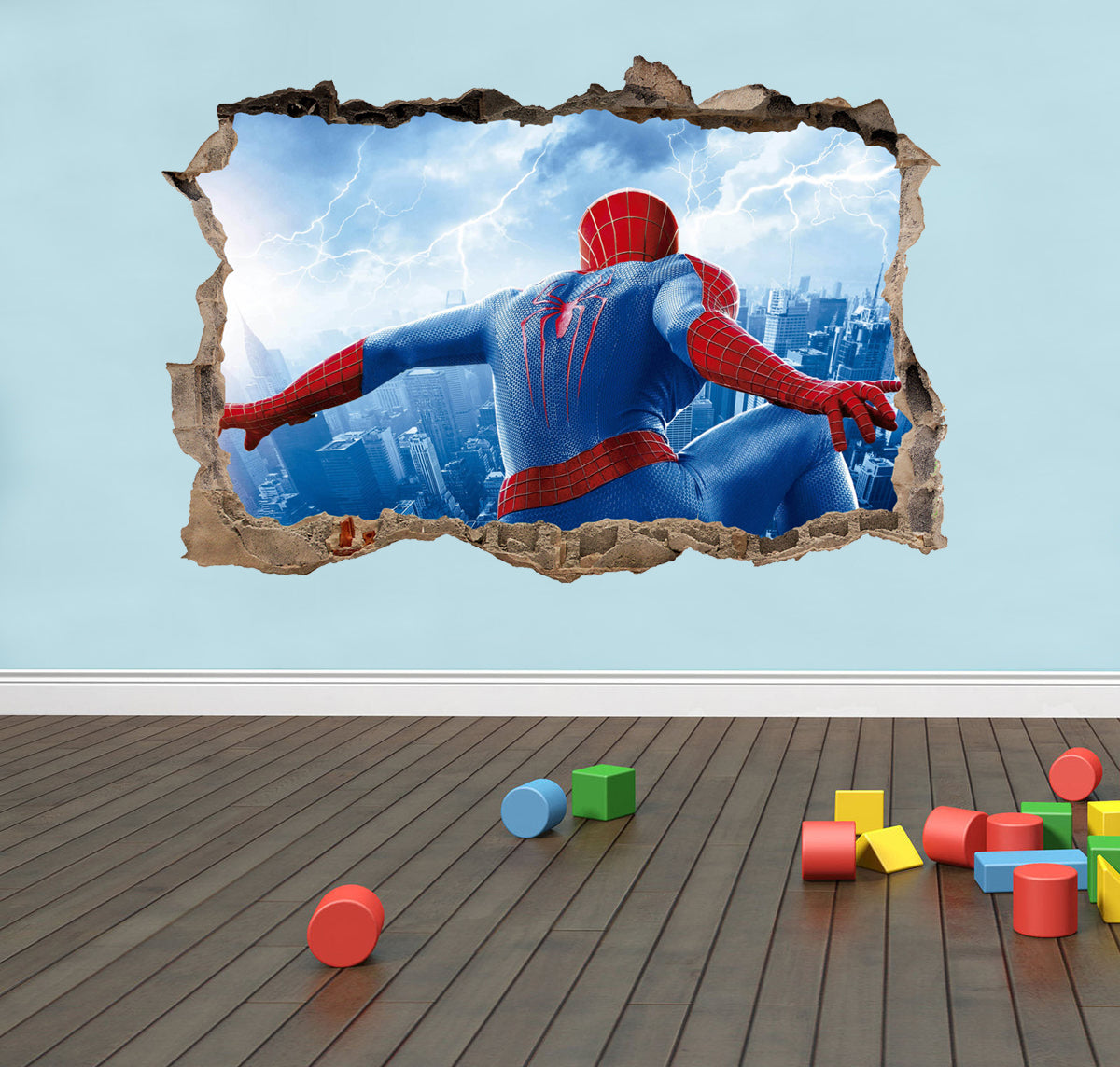 Spider-Man Superhero 3D Smashed Wall Decal Wall Sticker J291