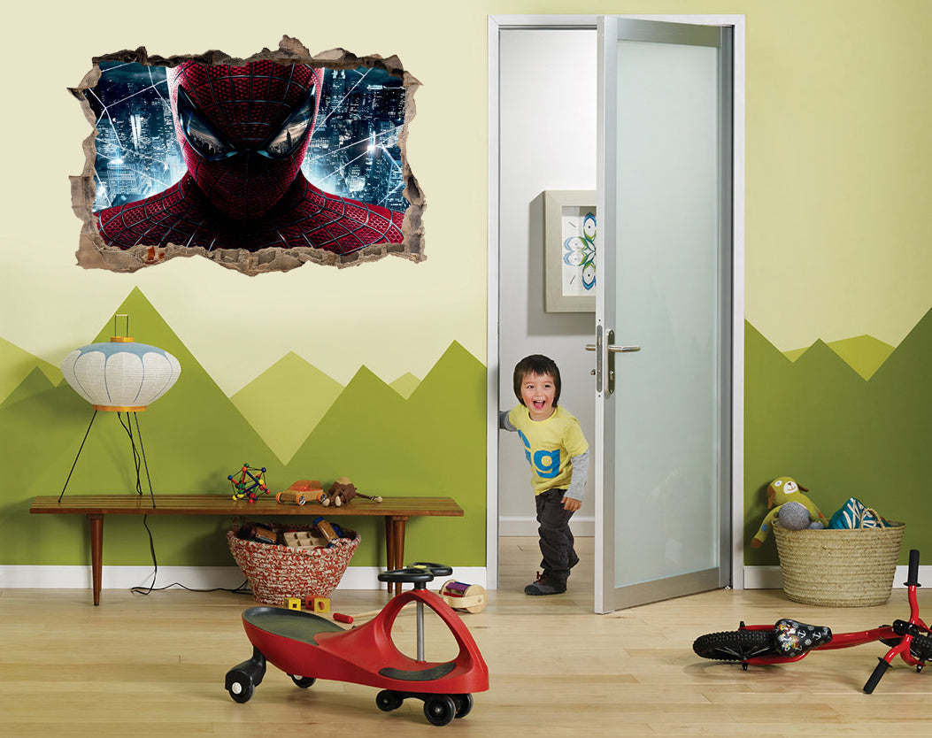 The Amazing Spider-Man Superhero 3D Smashed Wall Decal Wall Sticker J292
