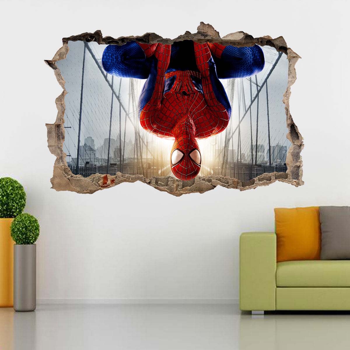 Spider-Man Superhero 3D Smashed Wall Decal Wall Sticker J293