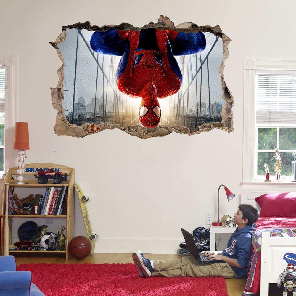 Spider-Man Superhero 3D Smashed Wall Decal Wall Sticker J293