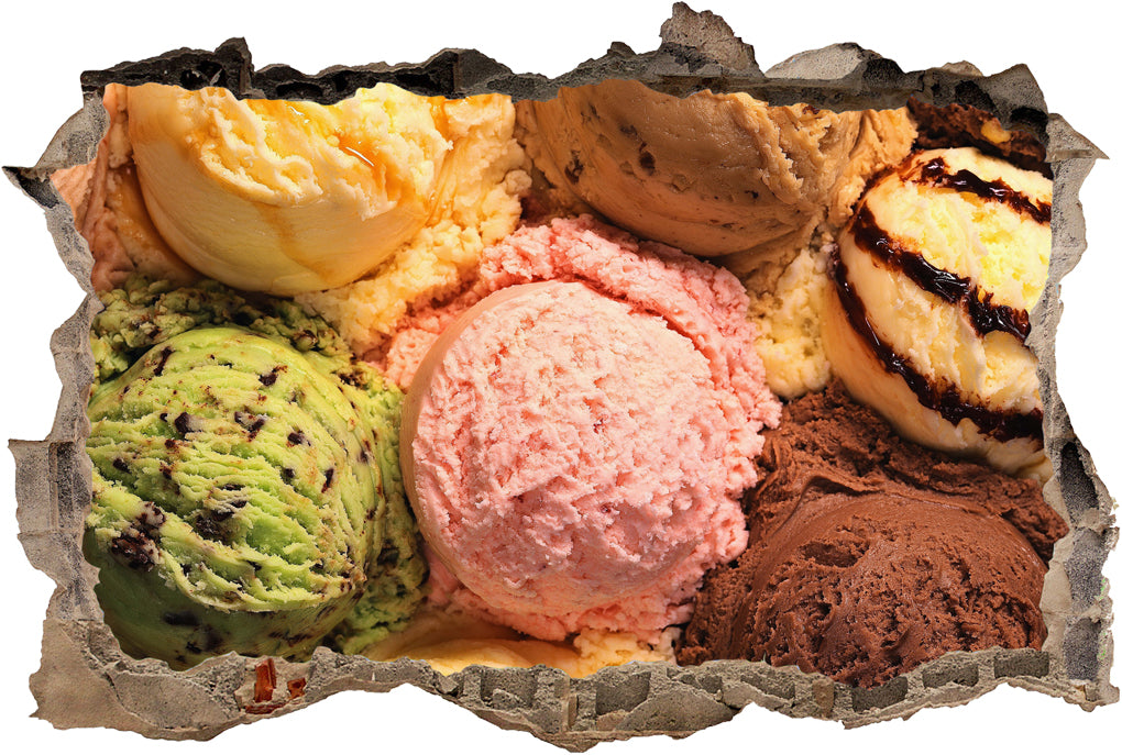 Ice Cream 3D Smashed Broken Decal Wall Sticker J328