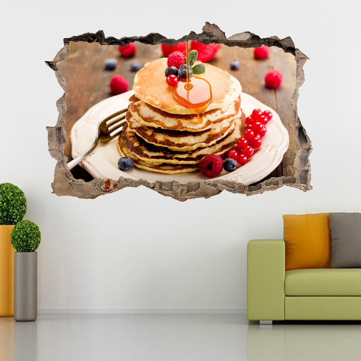 Crêpes 3D Smashed Broken Decal Wall Sticker J331