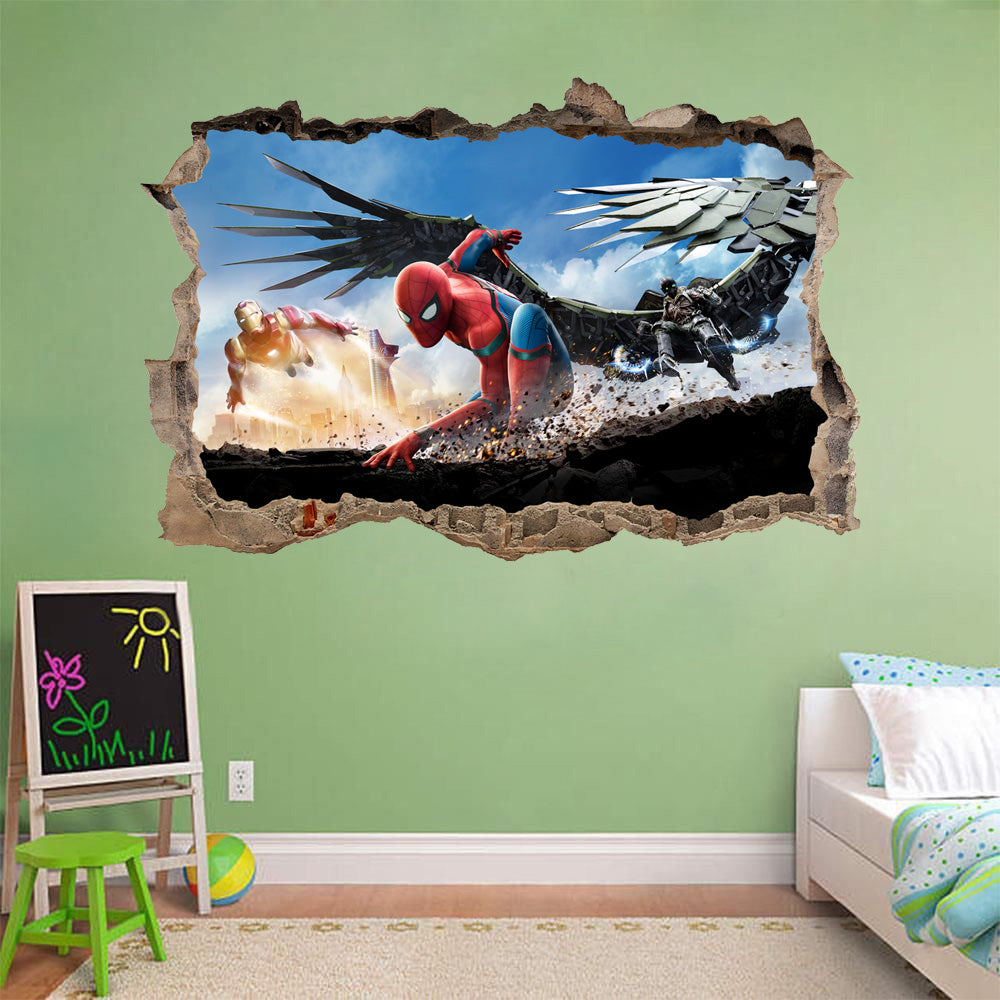 Spider-Man Superhero 3D Smashed Wall Decal Wall Sticker J337