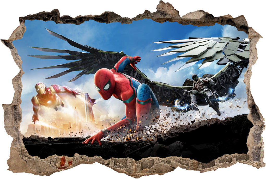 Spider-Man Superhero 3D Smashed Wall Decal Wall Sticker J337