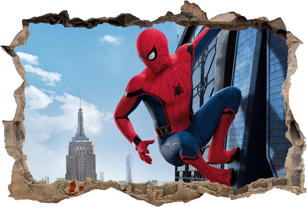 Spider-Man Superhero 3D Smashed Wall Decal Wall Sticker J338