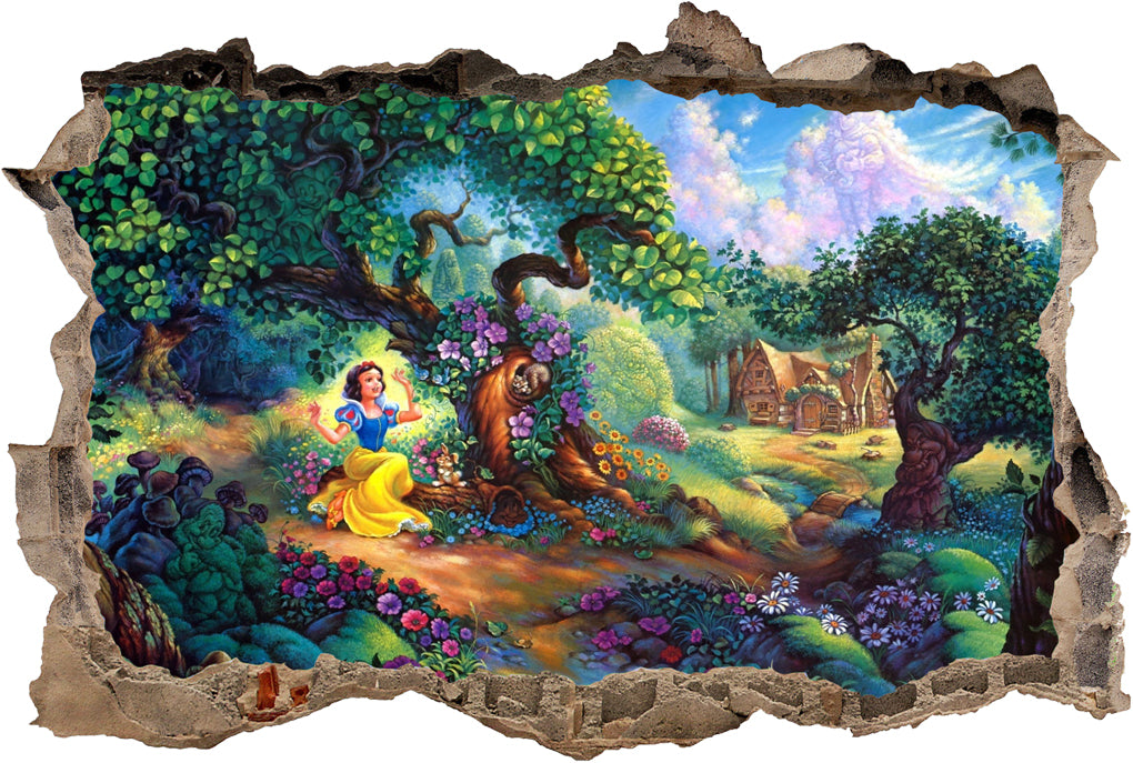 Snow White Enchanted 3D Smashed Broken Decal Wall Sticker J475