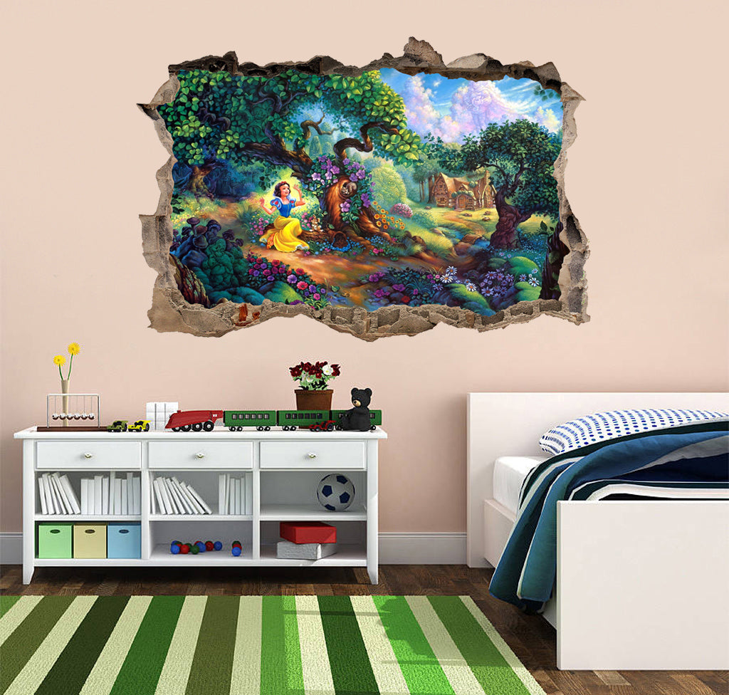 Snow White Enchanted 3D Smashed Broken Decal Wall Sticker J475