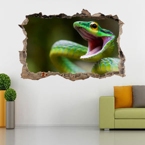 Snake 3D Smashed Broken Decal Wall Sticker J49