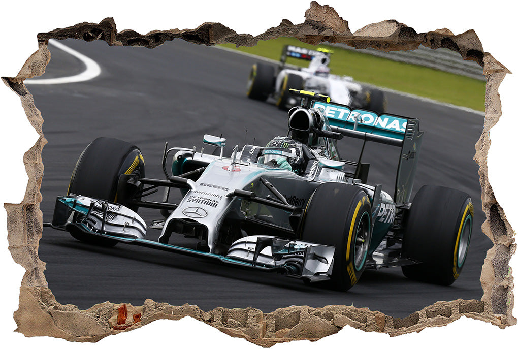 Formule 1 F1 voitures de course 3D brisé cassé autocollant mural autocollant J52