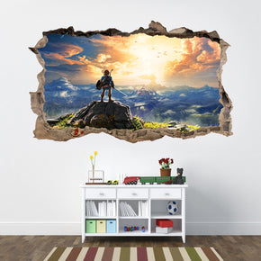 Link Legend Of Zelda 3D Smashed Broken Wall Sticker Decal J590