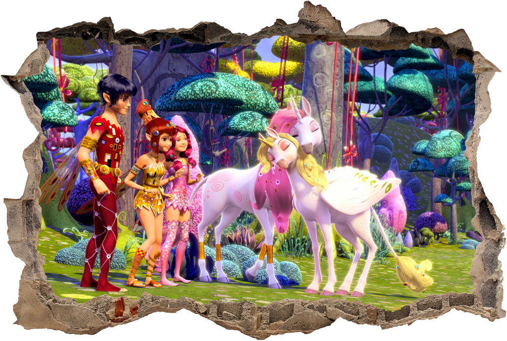 Mia And Me 3D Smashed Broken Decal Wall Sticker J599